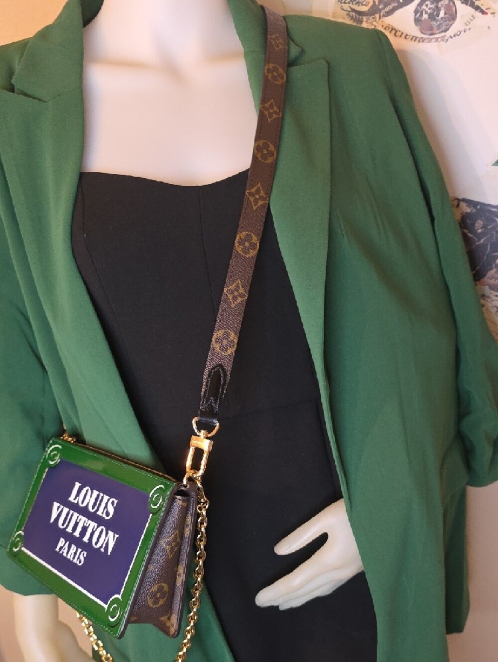 BNEW UNUSED Louis Vuitton REVERSIBLE Monogram Noir Crossbody Shoulder Strap
